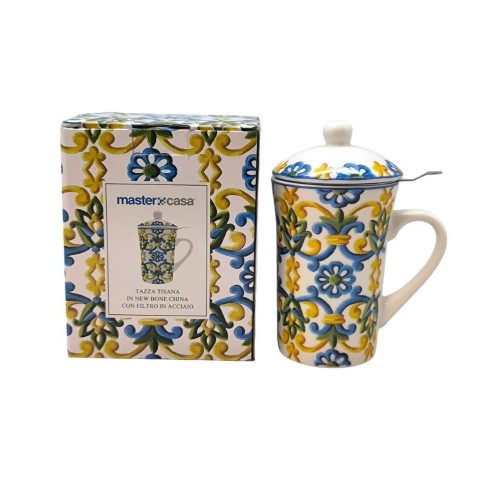 TAZZA TISANA MAIOLICA CFILTRO